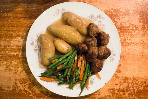 Plate of Swedish meatballs